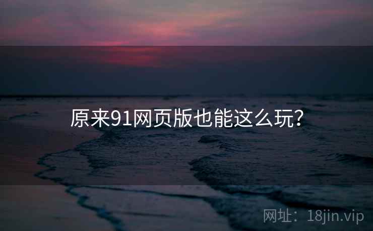 原来91网页版也能这么玩？